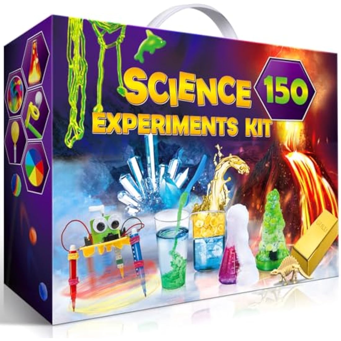 UNGLINGA 150 Experiments Science Kits for Kids, S.T.E.M Educational Toys for Boys Girls Birthday Gift Ideas, Volcano, Chemistry Scientist Set