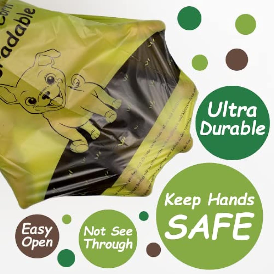 GREENER WALKER Poop Bags for Dog Waste-1080 Bags,Extra Thick Strong 100% Leak Proof Biodegradable Dog Waste Bags (Deep Green)