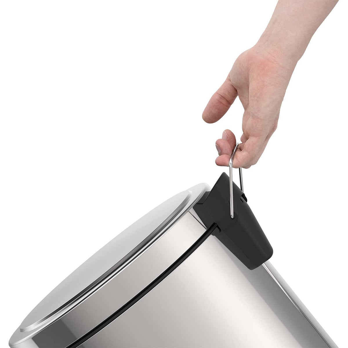 Tramontina 30 Litre Kitchen Indoor Outdoor Rubbish and Waste Bin with Pedal, Metal Stainless Steel, 29.5 cm Diameter x 65.5 cm Height, 94538130