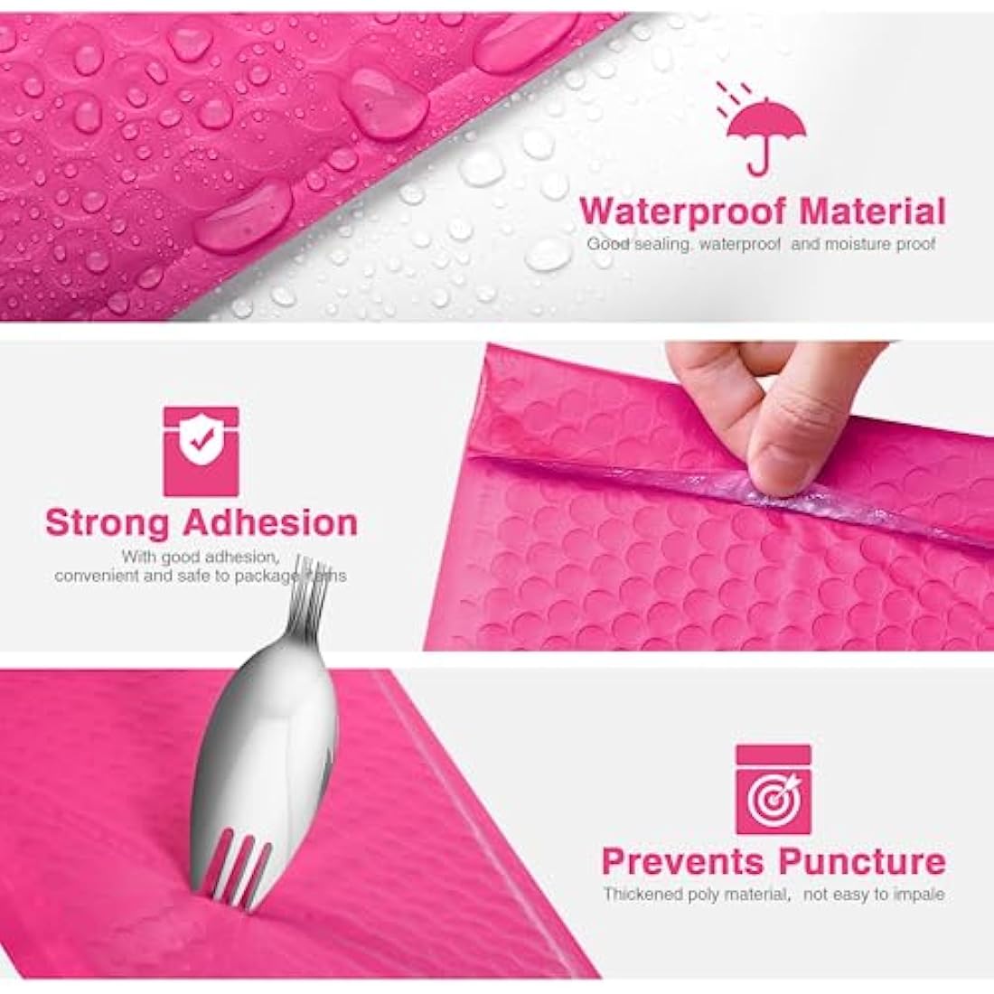 Switory 100pcs Padded Envelopes Pink Bubble Mailers A5 Mailer Bags 6x10In Bubble Envelopes Lined Poly Mailer Self-Seal for Packaging 15.3cmx22.9cm