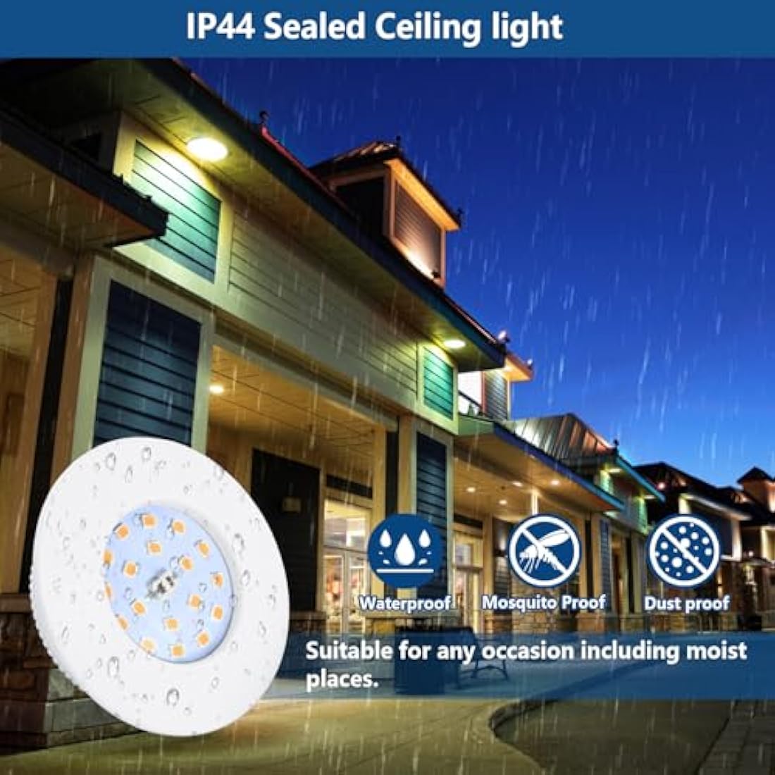HiBay 10x 5W Recessed Ceiling Lights Ultra Thin LED Downlights IP44 Spotlights White 3000K Warm White Down Lighting for Bathroom Kitchen Soffits