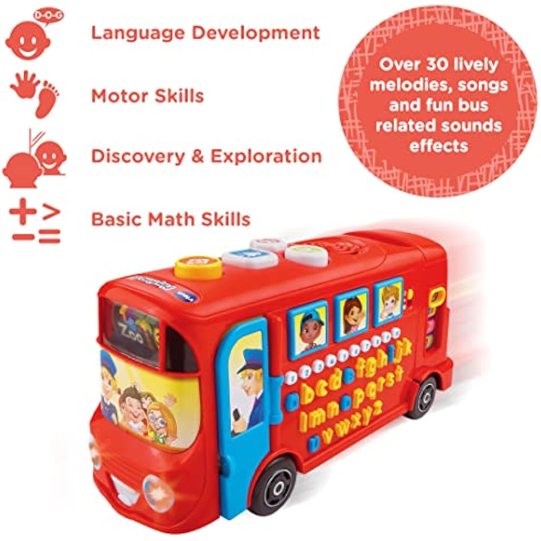 VTech Playtime Bus with Phonics, Educational Toy for Children with Letters, Phonics & the Alphabet, Over 100 Interactive Curriculum Questions, Kids Learning Toy for 2, 3, 4+ Years, English Version