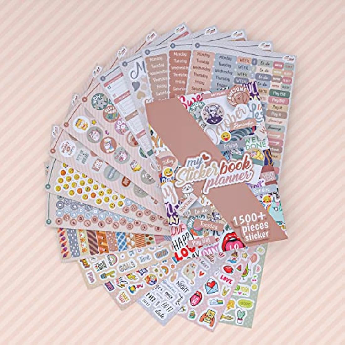 colortouch Sticker Set - 2500+ Pcs Monthly, Weekly, Daily Stickers - 32 Sheets Bullet Journal Sitckers Album for Planner, Organizer, Calendar, Laptop, Collection, Budget, Agenda, Schedule, Scrapbook