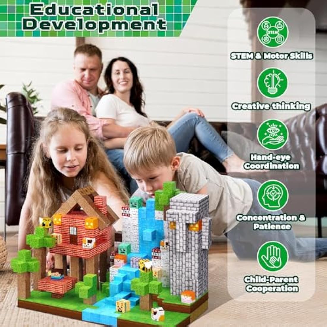 ToyUnited Magnetic Blocks-150PCS Magnetic Building Blocks Tiles Stacking, Construction Toys STEM Sensory Toys for Toddlers Kids Boys Girls Ages 3 4 5 6 7 8 9 10 Christmas Easter Birthday Gifts