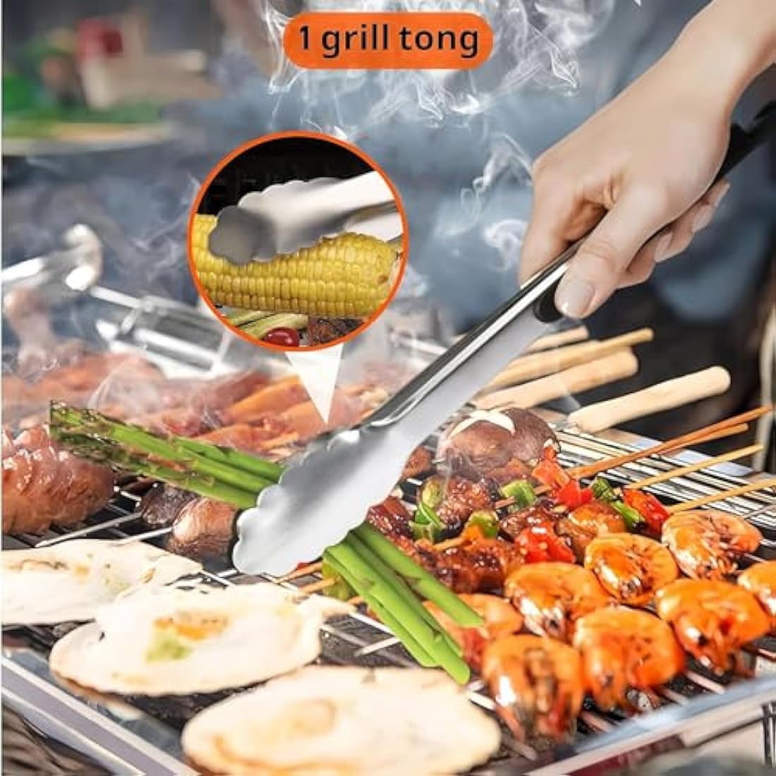 Onlyfire FPA-5117 Professional BBQ Griddle Spatula Tool Kit Great for Grill Griddle Flat Top Cooking Camping, with One 12” Melting Dome, 9 pcs