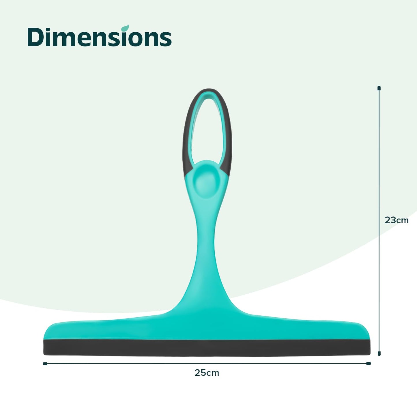 Flatro Window Squeegee Shower Cleaner Scraper (Pack of 2) | Handheld Shower, Car Windows Squeegee Glass Cleaning (Grey/Turquoise) with Rubber Blade