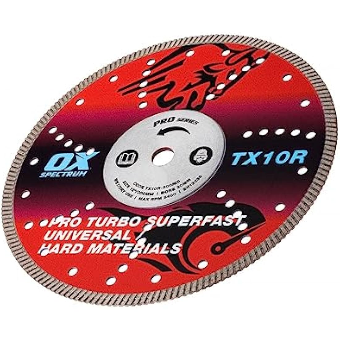 OX Tools TX10R-300/20 OX-TX10R Spectrum Superior Turbo Diamond Blade, 300/20mm, Red