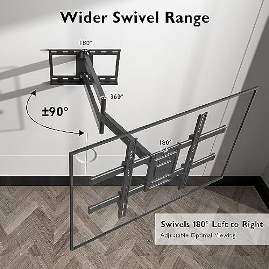 BONTEC TV Wall Bracket, Extra Long Articulating Arm for 32-75 Inch TVs, Full Motion TV Wall Mount, Tilt, Swivel, Rotate, Universal Wall Mount, Up to 60 kg, Max VESA 600x400mm, Space Saving