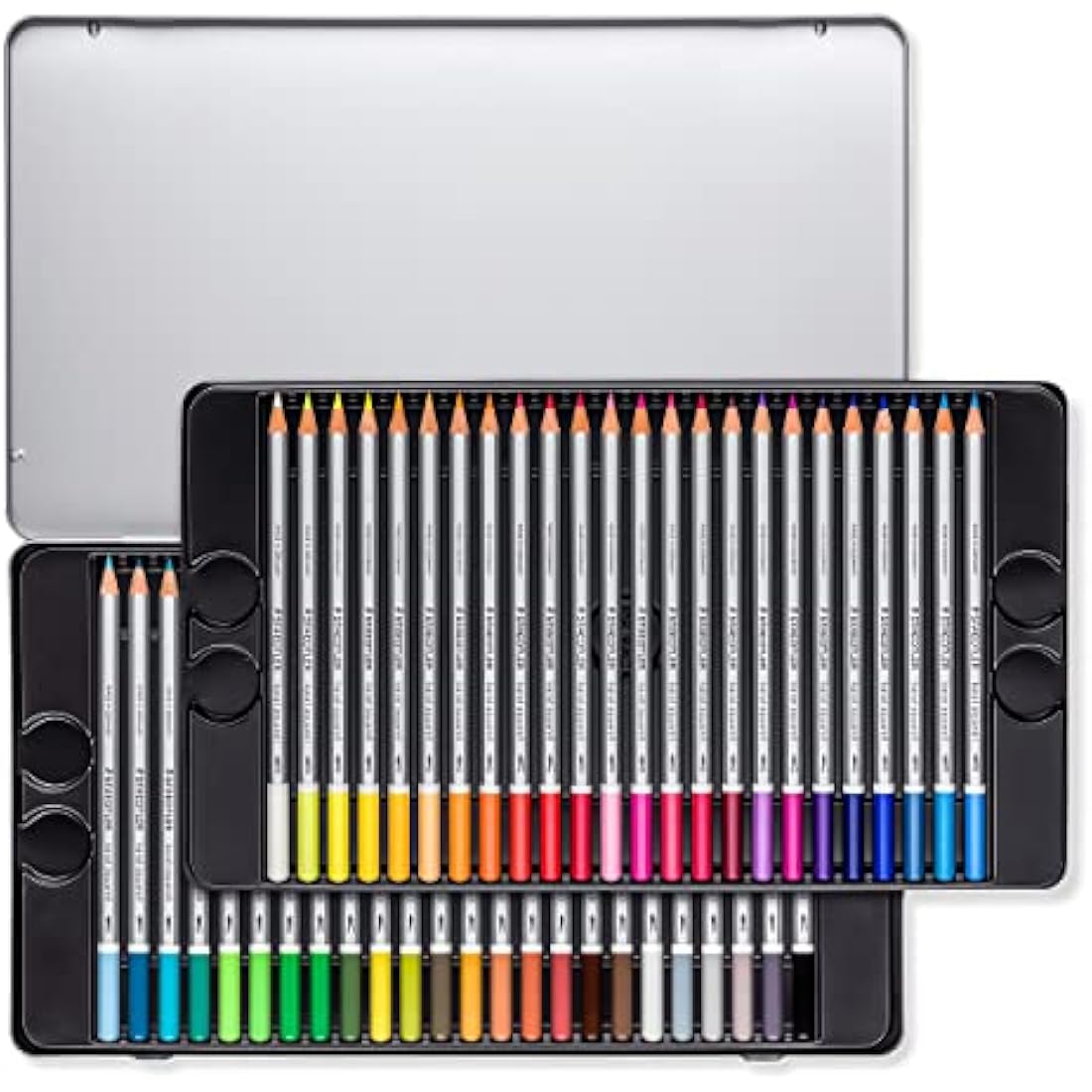 STAEDTLER 125 M48 Karat Aquarell Watercolour Colouring Pencil - Assorted Colours (Tin of 48 Pencils)