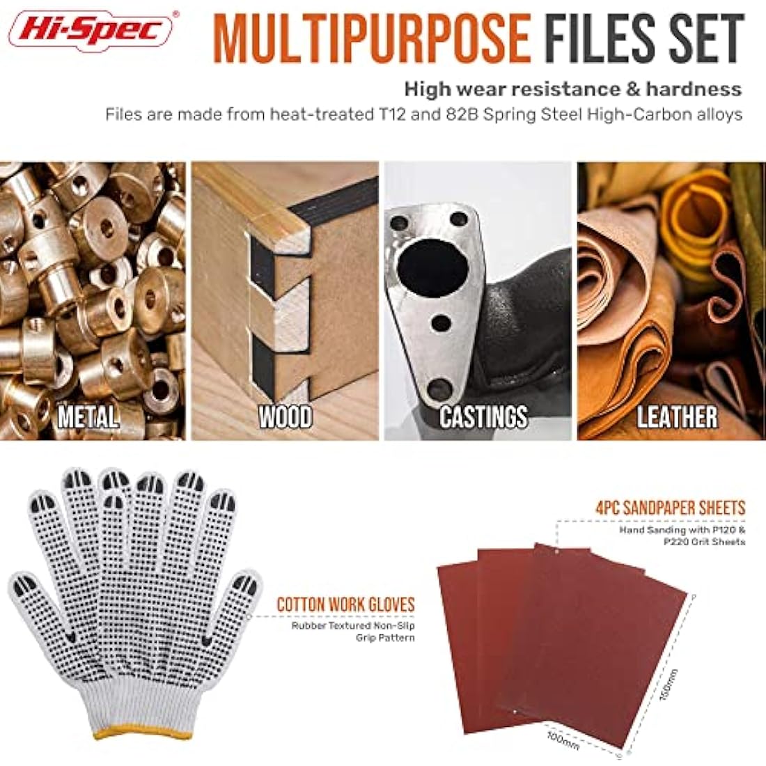Hi-Spec 17 Pc Metal File Set – Hand & Needle Files, Large & Fine Micro Steel, Flat, Half, Round & Triangle for Crafts, Metal & Wood Work, All in a Large Zipper Storage Case