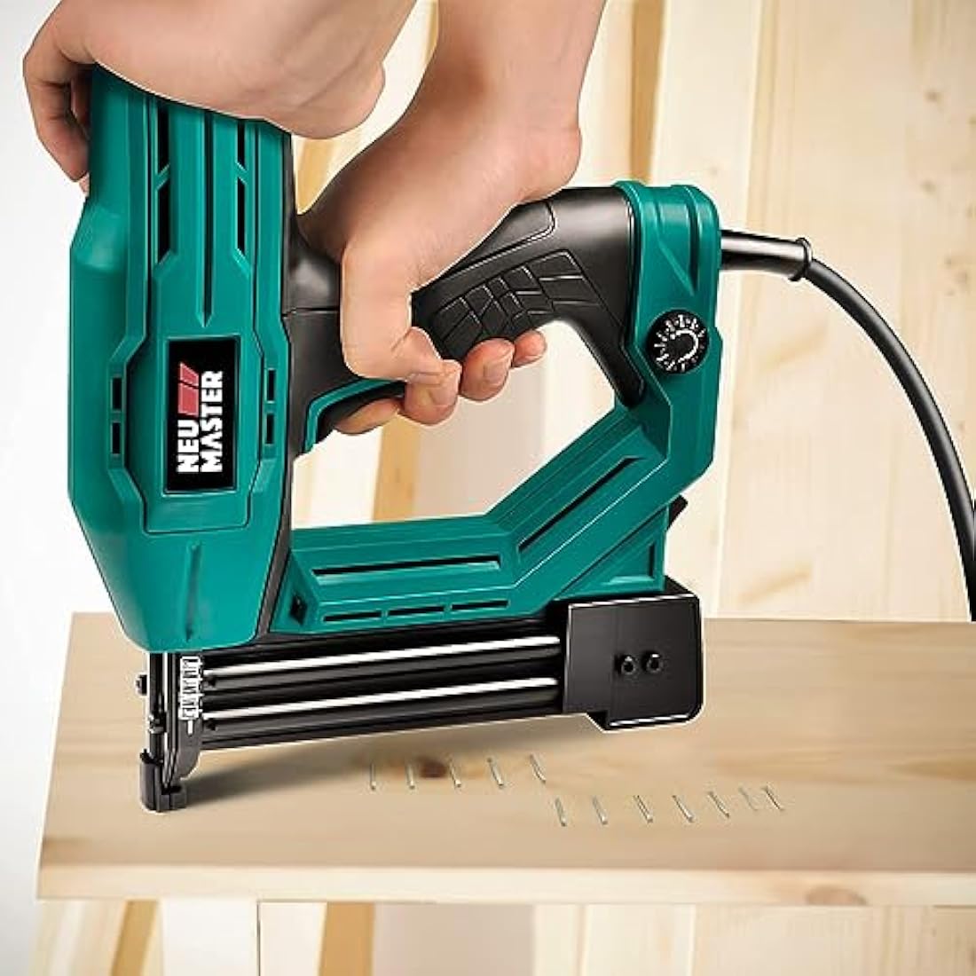 NEU MASTER Electric Brad Nailer, NTC0040-AU Electric Nail Gun/Staple Gun for DIY Project of Upholstery, Home Improvement and Woodworking