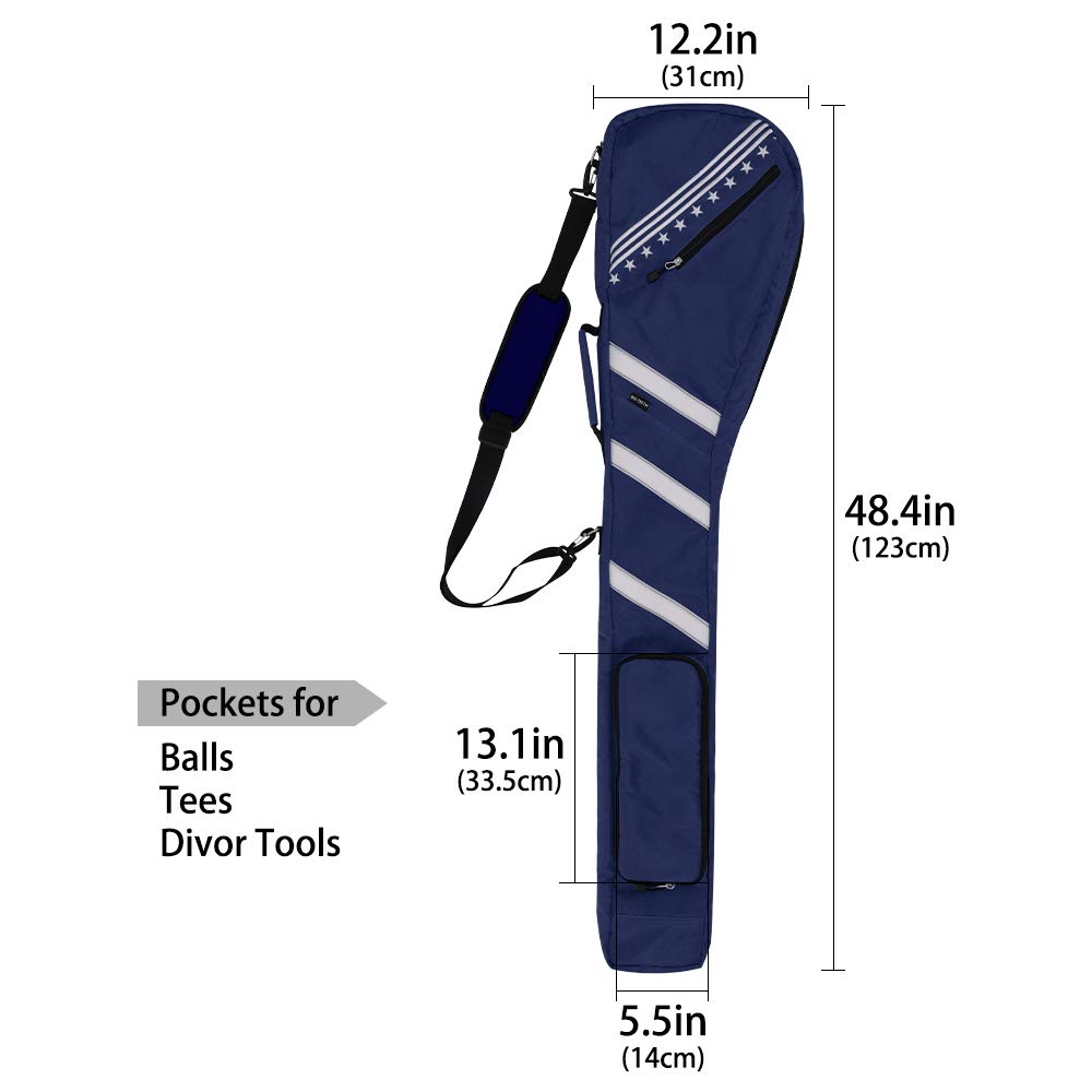 BIG TEETH Golf Carry Bag Lightweight Travel Bag Case Golf Club Sunday Bag Waterproof Multi Colors (Blue)
