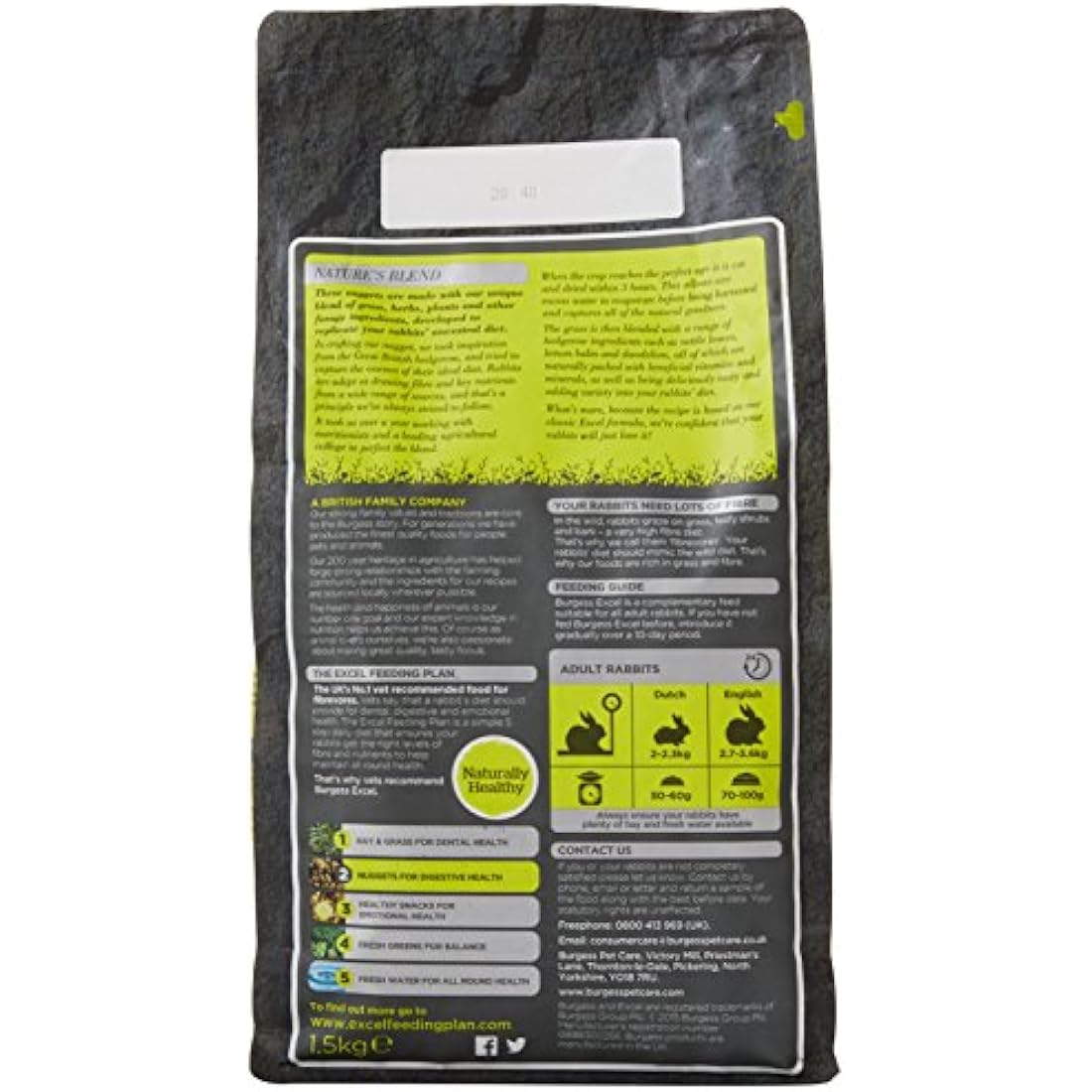 Burgess Excel Natures Blend Rabbit Food, 1.5 kg