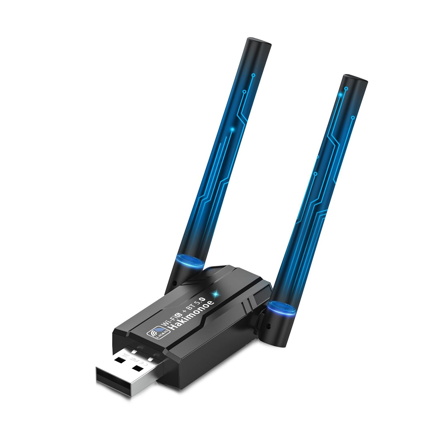 Hakimonoe 2-IN-1 Wi-Fi 6 Bluetooth 5.4 USB Adapter for PC Laptop, Enhanced 5dBi Long Range AX900Mbps WIFI 2.4G/5GHz Dual Band Wireless Network Dongle