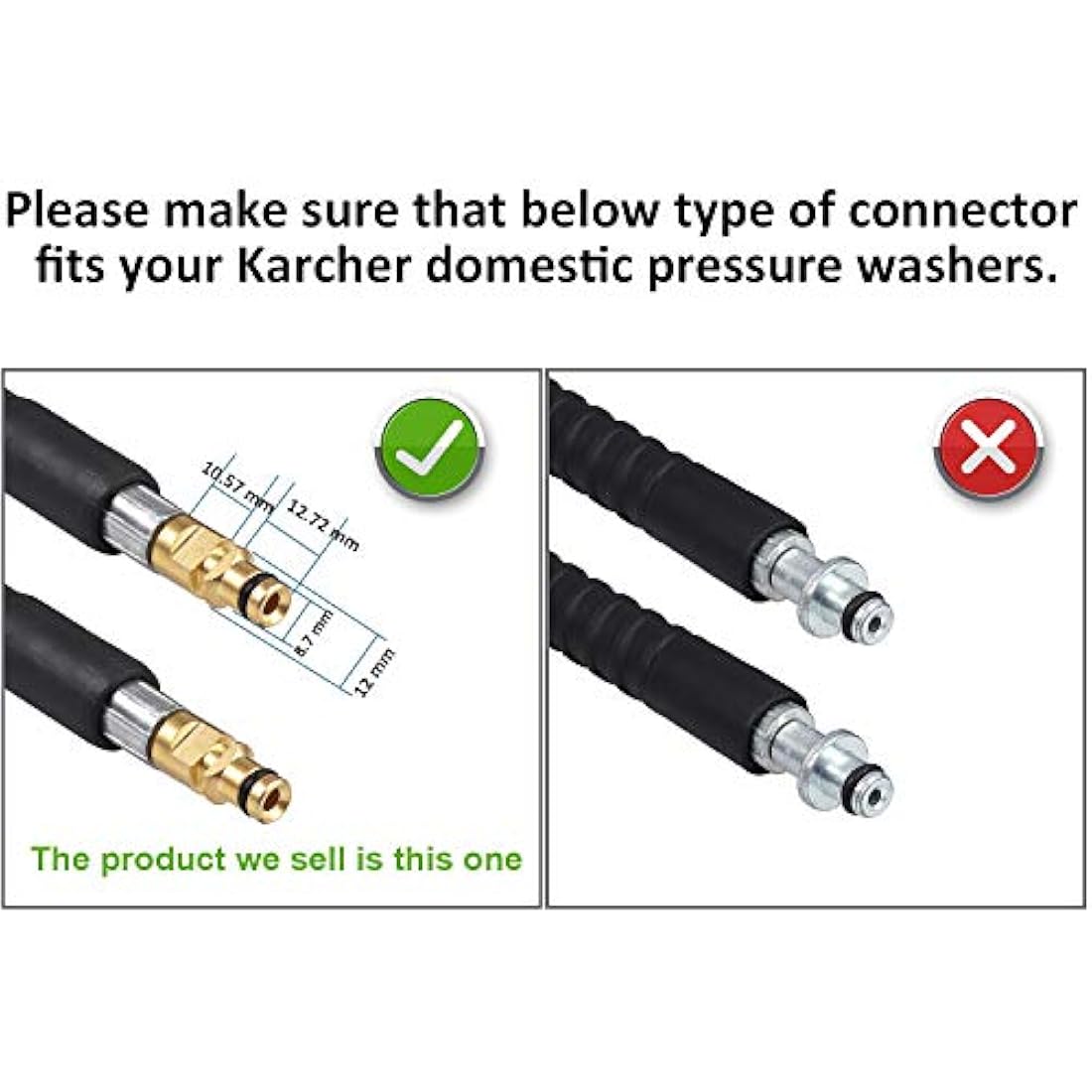 STYDDI 15M/49Ft High Pressure Washer Replacement Hose Extension for Karcher K Series Pressure Washers K2, K3, K4, K5, K7, Click Type Plug Quick Connector