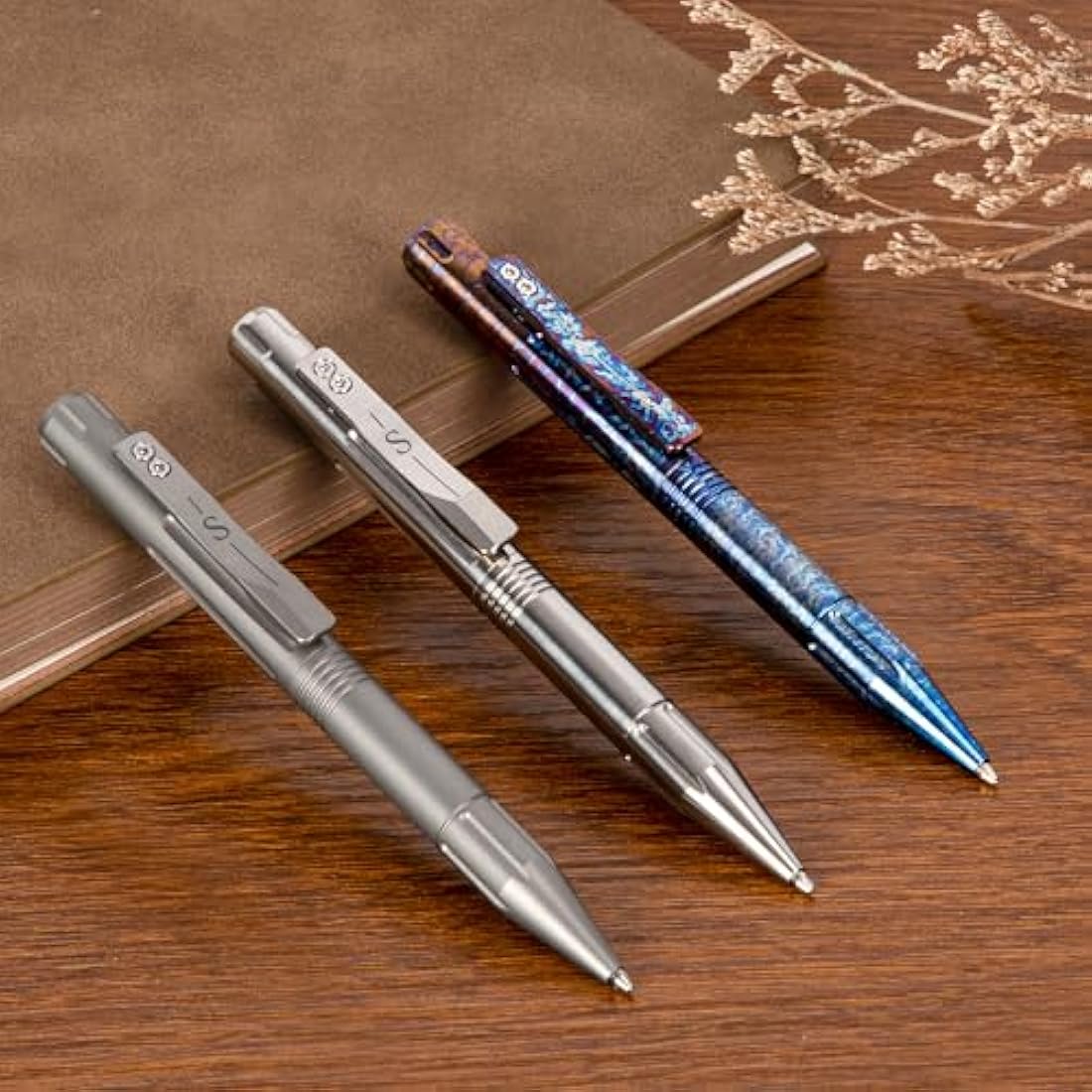 SMOOTHERPRO Titanium Bolt Action Pen | Compatible With Parker Refill | Retractable Refillable Metal Pen | for Men Women Business Writing Office Signature(GT03) | Color Multicolor