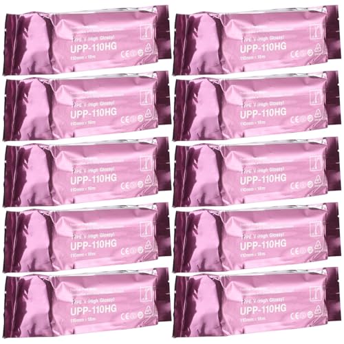 Sony Compatible Ultrasound Paper UPP-110HG,High Gloss Ultrasound Film,Thermal Print Media for black & white printer 10 rolls
