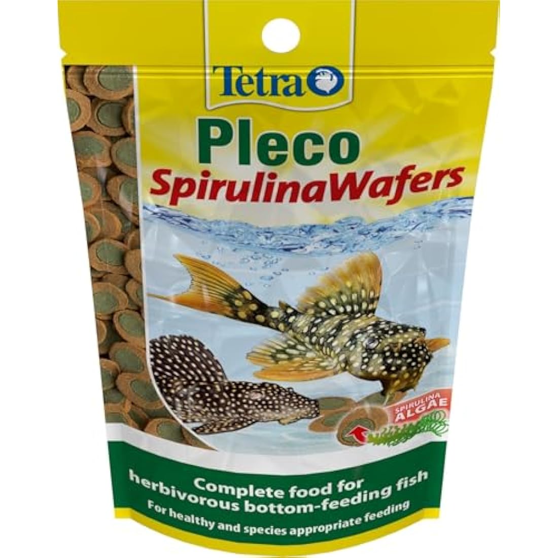 Tetra Pleco Spirulina Wafers for All Herbivorous Bottom-Feeding Fish, 150g