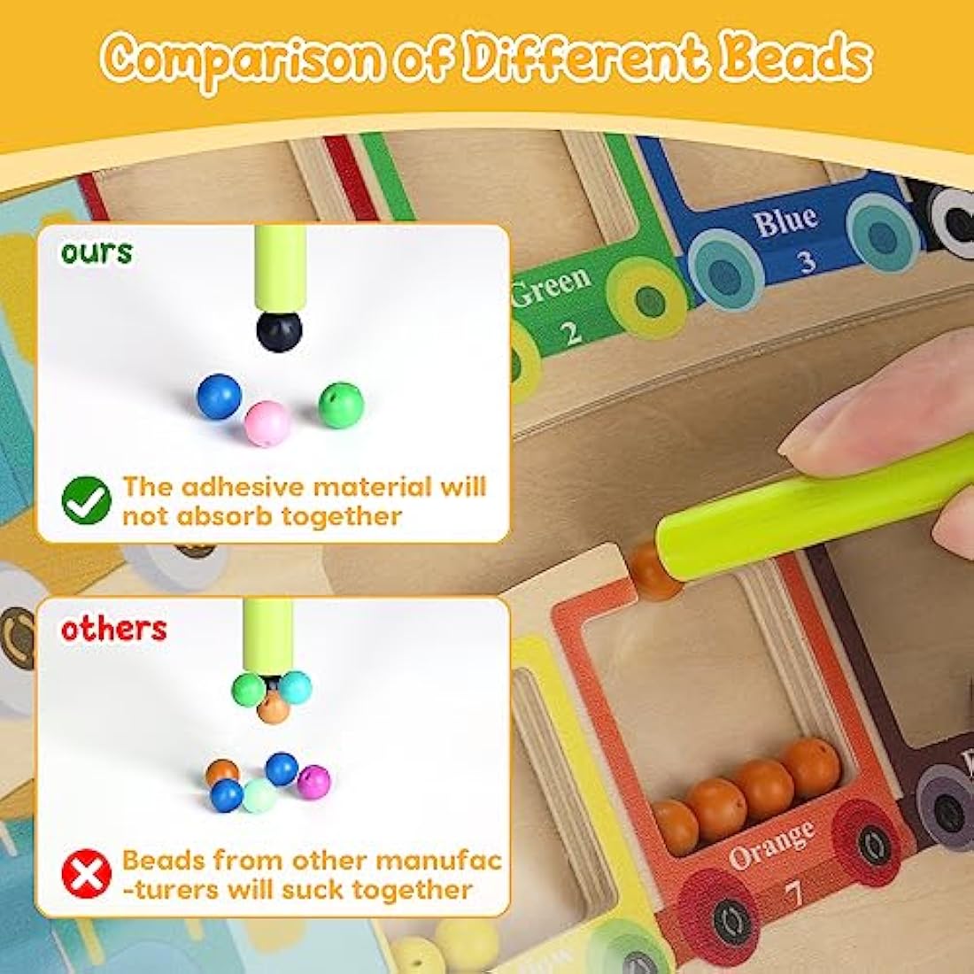 Pincush Magnetic Colour and Number Maze Montessori Wooden ToysCounting Matching GamesEducational Learning Toys for Preschoolers Gift for 3 4 5 6 7 Years Old Girls and Boys