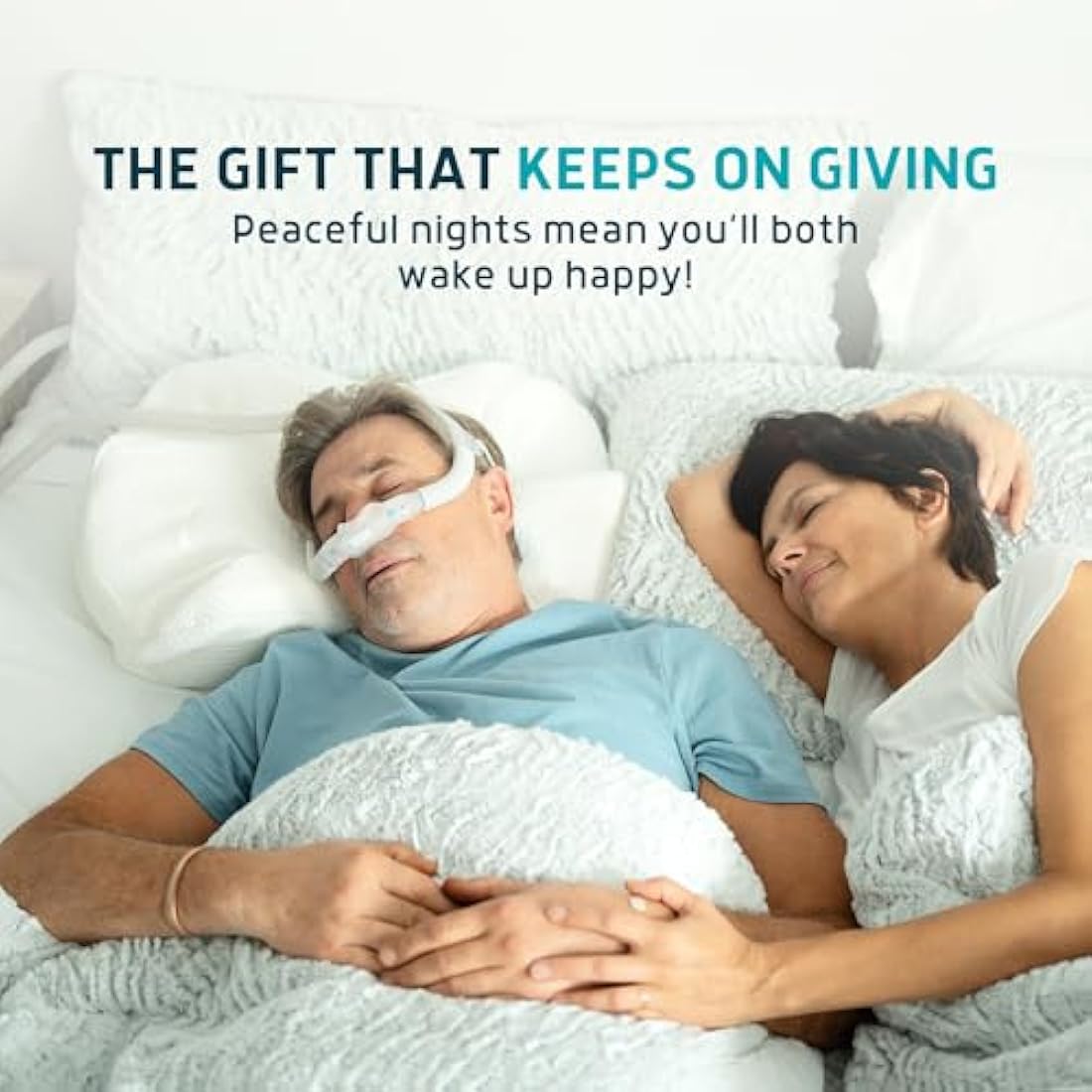 Lunderg CPAP Pillow for Side & Back Sleepers - Medium-Firm Memory Foam with Adjustable Height - 2 Pillowcases Included - Reduce Air Leaks & Mask Pressure for Better Sleep - Compatible with ALL Masks