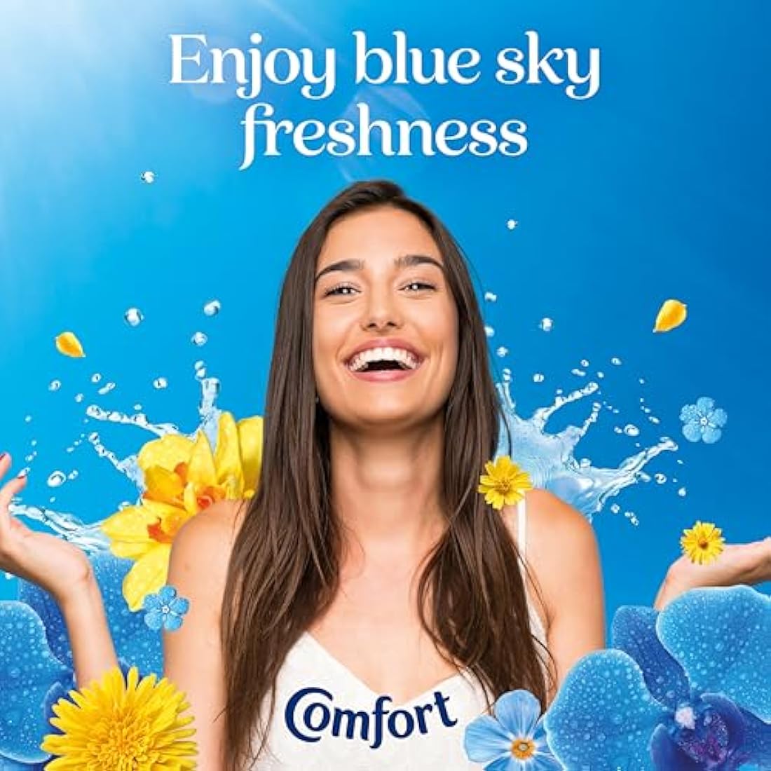 Comfort Fresh Blue Skies Fabric Conditioner Softener with Motion-Activated Fragrance Technology 100 Days of Freshness 160 washes (4.8 L)