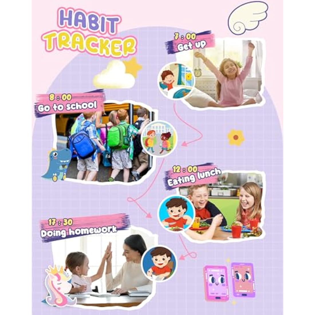 UCIDCI Kids Smart Phone Toys for Girls Ages 3-7 with Dual Camera - Toddler Phone Toys with Learning Games, Travel Toys with MP3 Music Player for Christmas, Birthday Gifts for 3 4 5 6 7 Year Old Boys