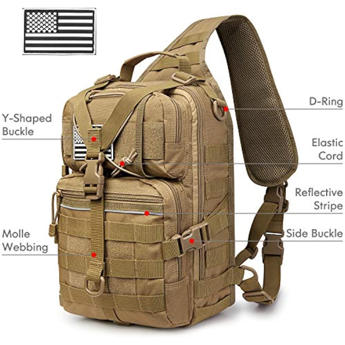 G4Free Tactical Sling Backpack Big Molle EDC Range Bag Pack Assault Military Shoulder Rucksack One Strap Daypack