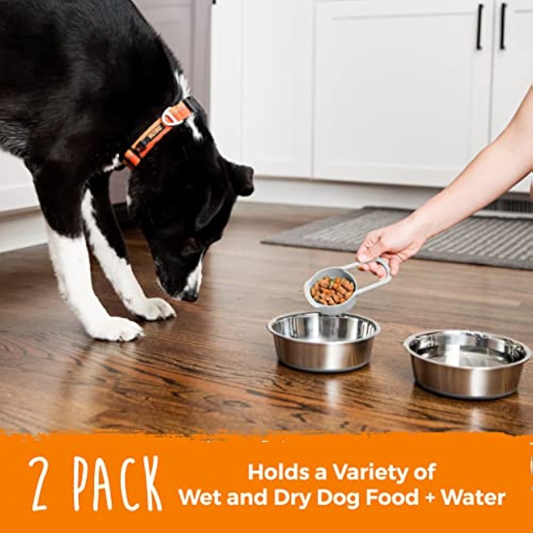Mighty Paw Stainless Steel Dog Bowls - Durable Material - Won't Rust Or Discolor - Prevents Spills And Messes With Non-Slip Silicone Bottom - Holds Variety Of Dog Wet & Dry Food - Available In 3 Sizes
