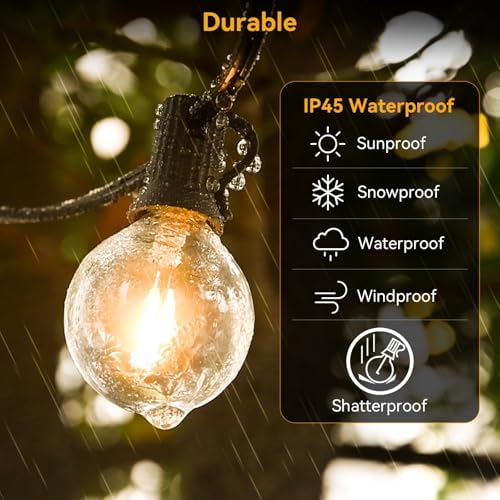 AVANLO LED Outdoor String Lights, 102FT Garden String Lights Mains Powered, Festoon Lights with 55+3 Bulbs for Indoor & Outdoor Décor Wedding Patio Cafe Party