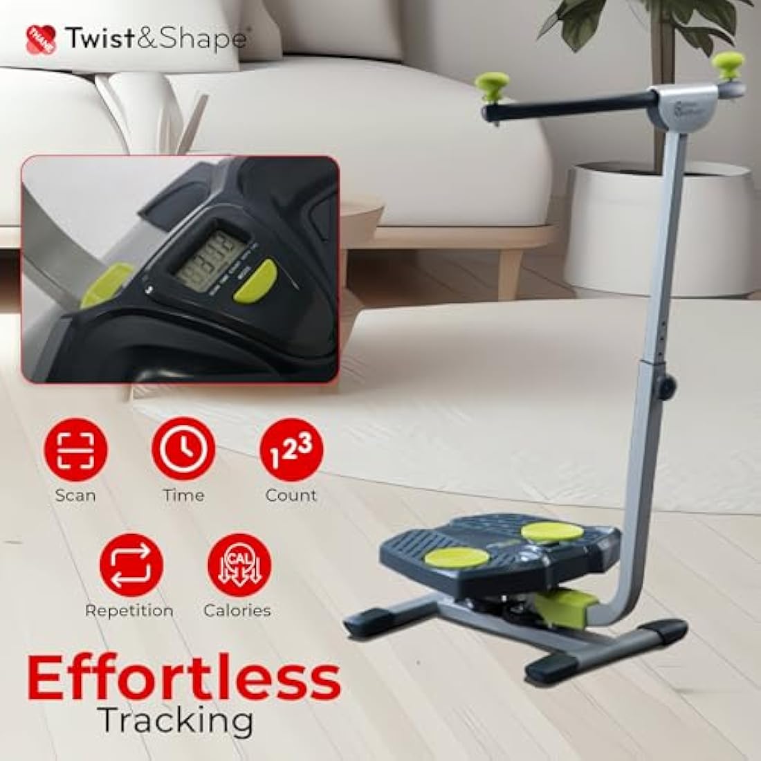 Twist and Shape Exercise Equipment for Home Use - Foldable Abs Trainer and Strength Training Gym Equipment for Men and Women - Perfect for Core, Legs, and Home Workout