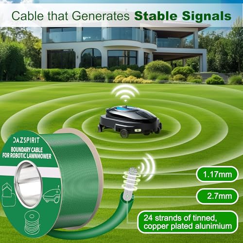 DazSpirit 150 m Boundary Cable + 100 Pegs + 20 Cable Connectors + 10 Connection Terminals for Robot Lawnmower, Garden Wire Accessory Set, Compatible