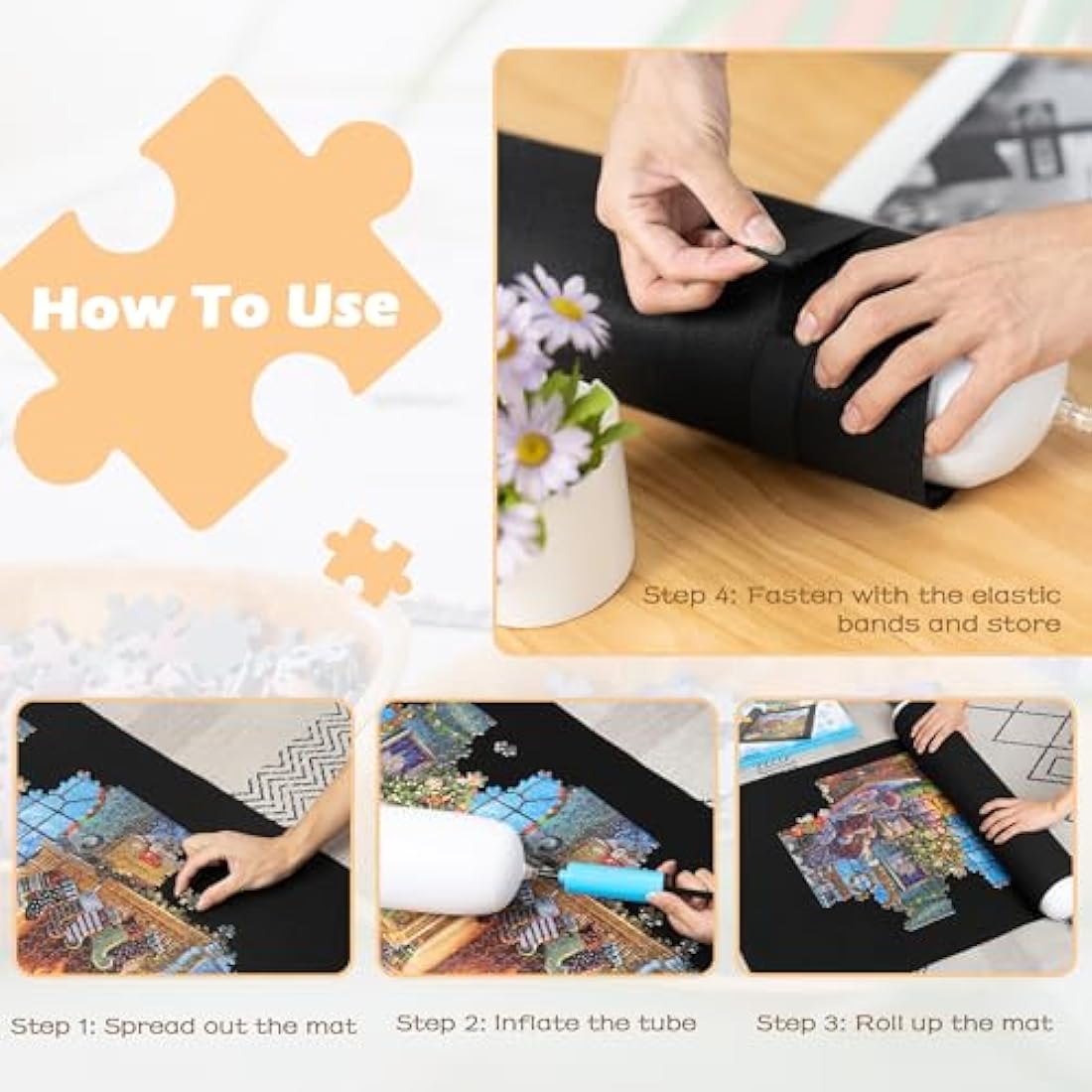 Lavievert Jigsaw Puzzle Roll Mat Puzzle Storage Puzzle Saver, Environmental Friendly Material, Store Jigsaw Puzzles Up to 1,500 Pieces
