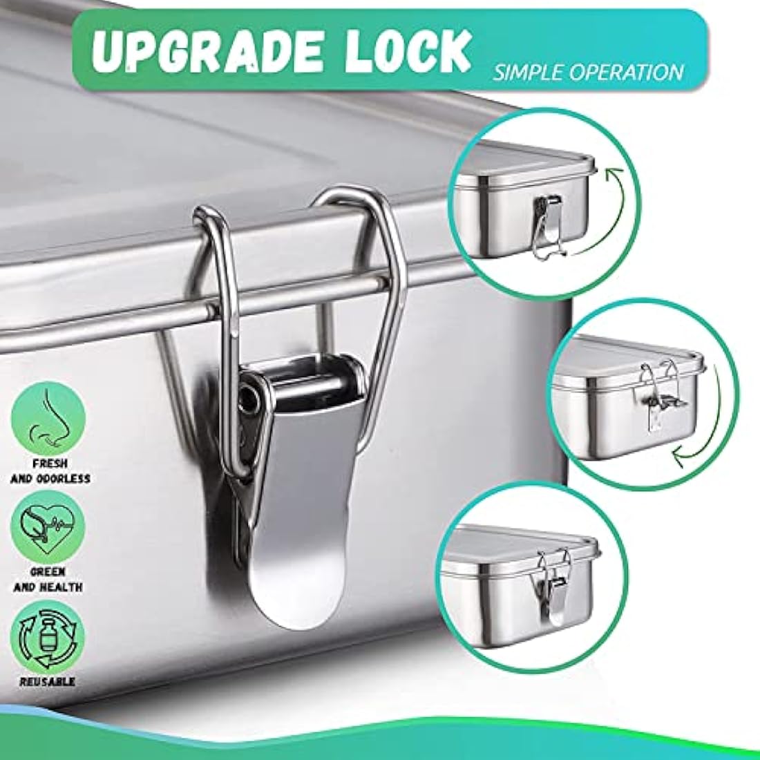 nicelock Small Food Storage Container Stainless Steel Lunch Snack Boxes Food Prep Containers with Lids Airtight Freezer & Dishwasher Safe | 400 ml | BPA-Free Plastic-Free | Pack of 3