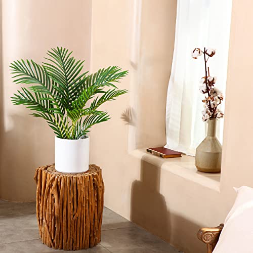 Fopamtri Artificial Plants Indoor Faux Areca Palm 60 cm in Plastic Pot Large Fake Tropical Palm Plants with Artificial Foliage for Home House Office