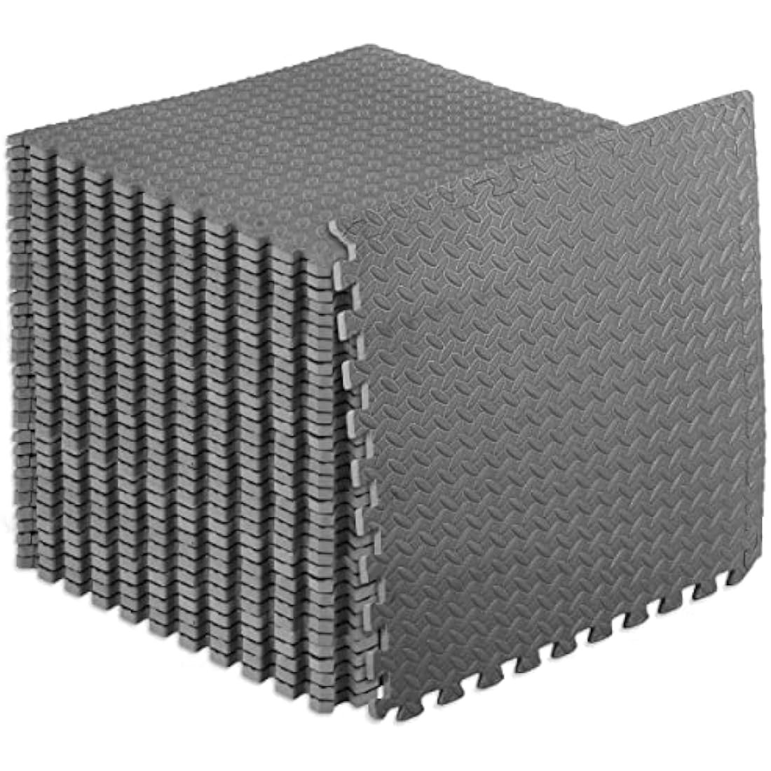 ProsourceFit Puzzle Exercise Mat ½ in, EVA Interlocking Foam Floor Tiles for Home Gym, Mat for Home Workout Equipment, Floor Padding for Kids, Grey, 24 in x 24 in x ½ in, 144 Sq Ft - 36 Tiles