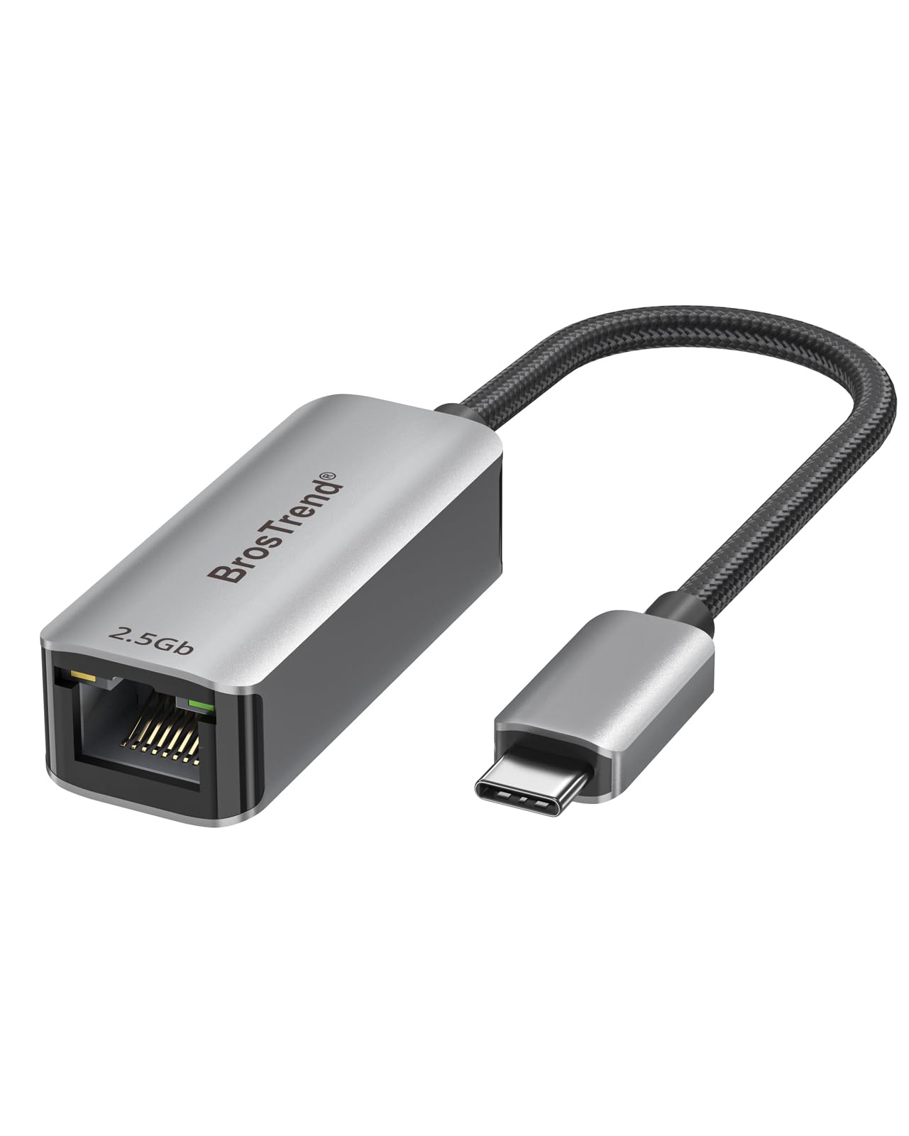 BrosTrend USB C to Ethernet Adapter, 2.5Gb Wired Network Adapter for PC MacBook Pro/Air, USB 3.2 Type-C to RJ45, Compatible with Thunderbolt 3/4/5,