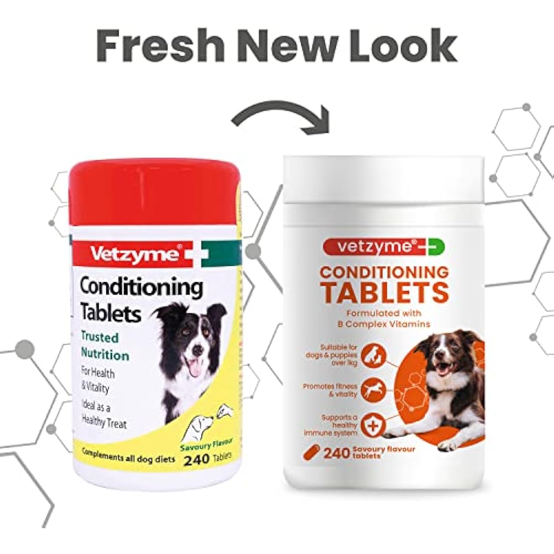 Vetzyme Once A Day Conditioning Tablets for Dogs (240 Tablets) - With B Complex Vitamins to Promote Fitness and Support a Healthy Immune System