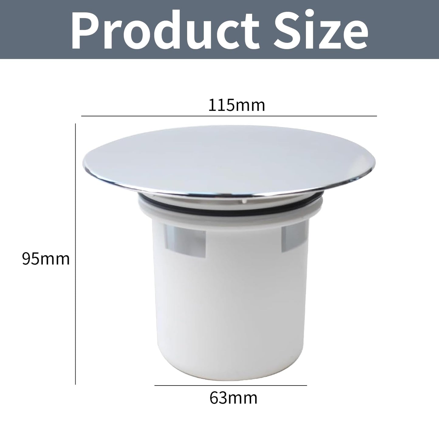 GIONAR Shower Drain Cover Replacement, Shower Plughole Cover with Hair Trap Basket