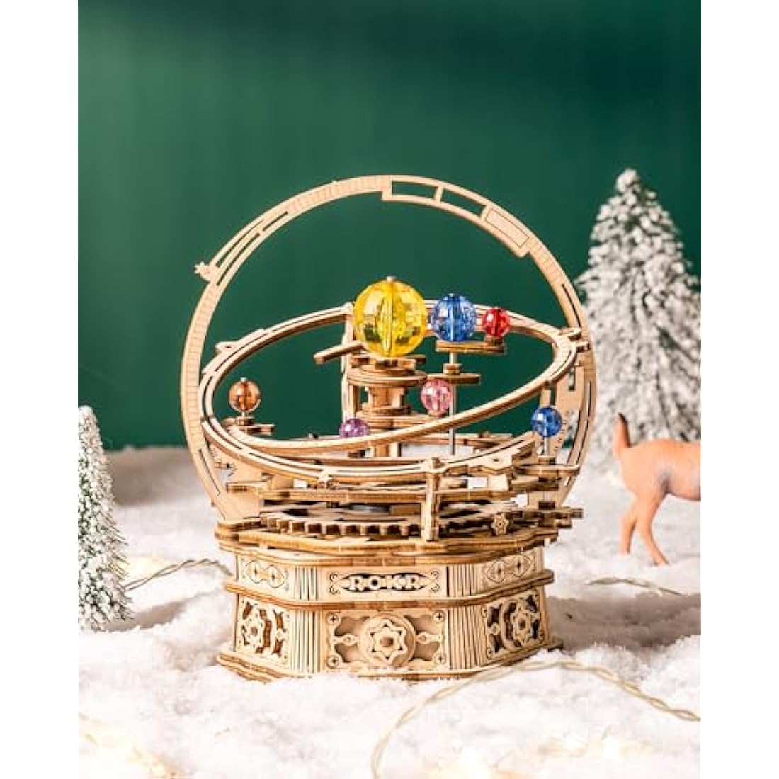 ROKR 3D Wooden Puzzle Starry Night Music Box,Mechanical Model Kits for Adult to Build,DIY Birthday Gifts for Teens and Adults