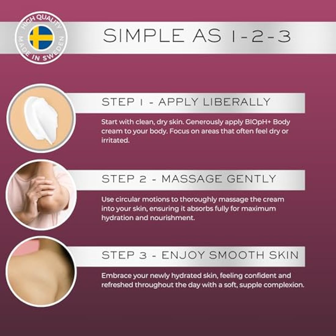 BIOpH+ Intensive Moisturising Body Cream for Dry, Sensitive Skin - Hydrating Lotion for Eczema and Psoriasis Relief - 500 ml