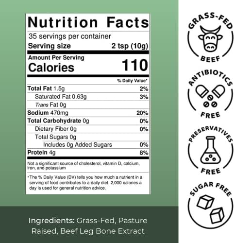 Beef Bone Broth Concentrate | Help Improve Joints, Skin, & Gut | Liquid Collagen Amino Acids | Keto, High Protein, Gluten Free | Made from Grass-Fed Beef - 35 Servings / 8.7 litres