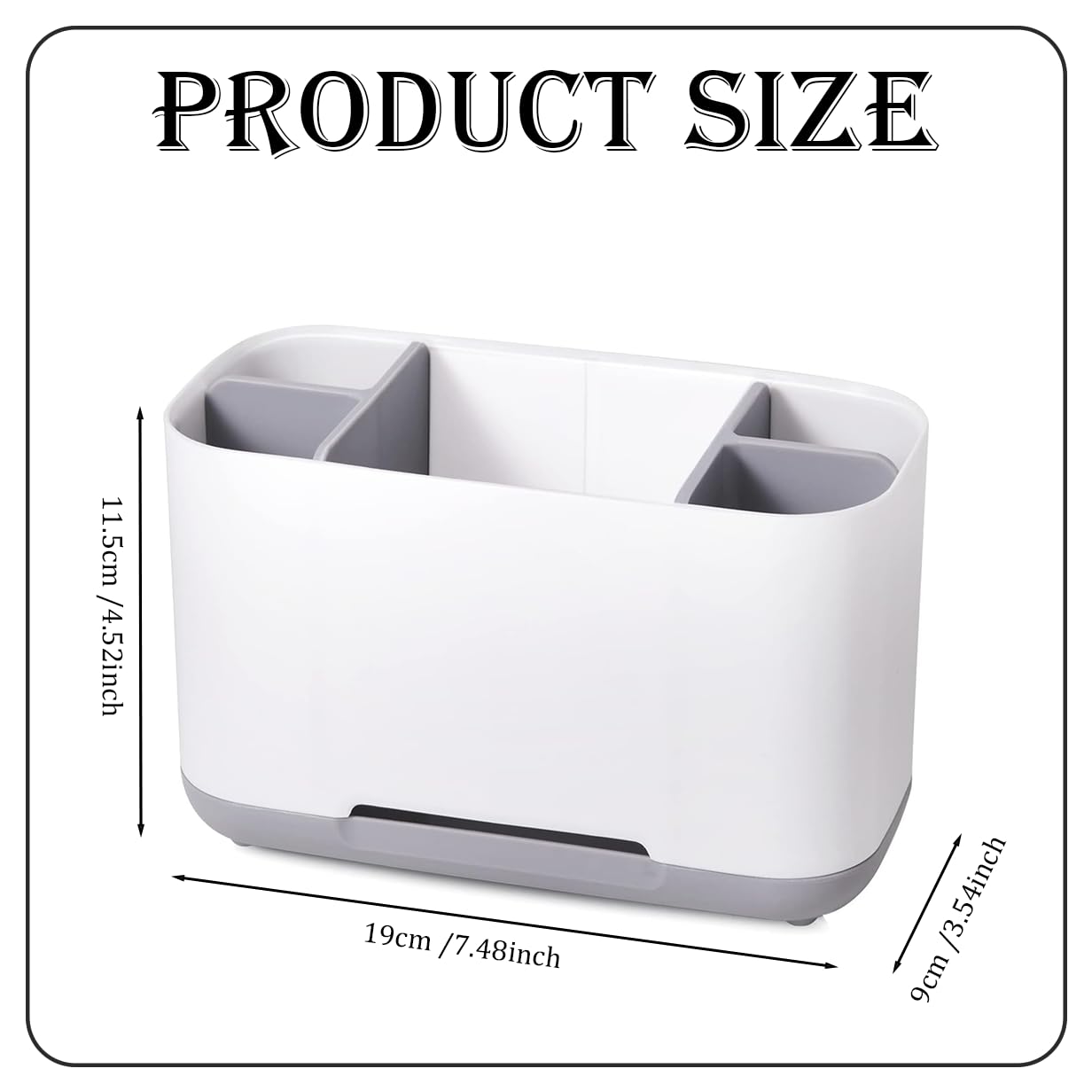 Toothbrush Organiser for Bathroom Counter, Durable Toothbrush Holder with Ventilated Base, Space Saving Tooth Brush Holder