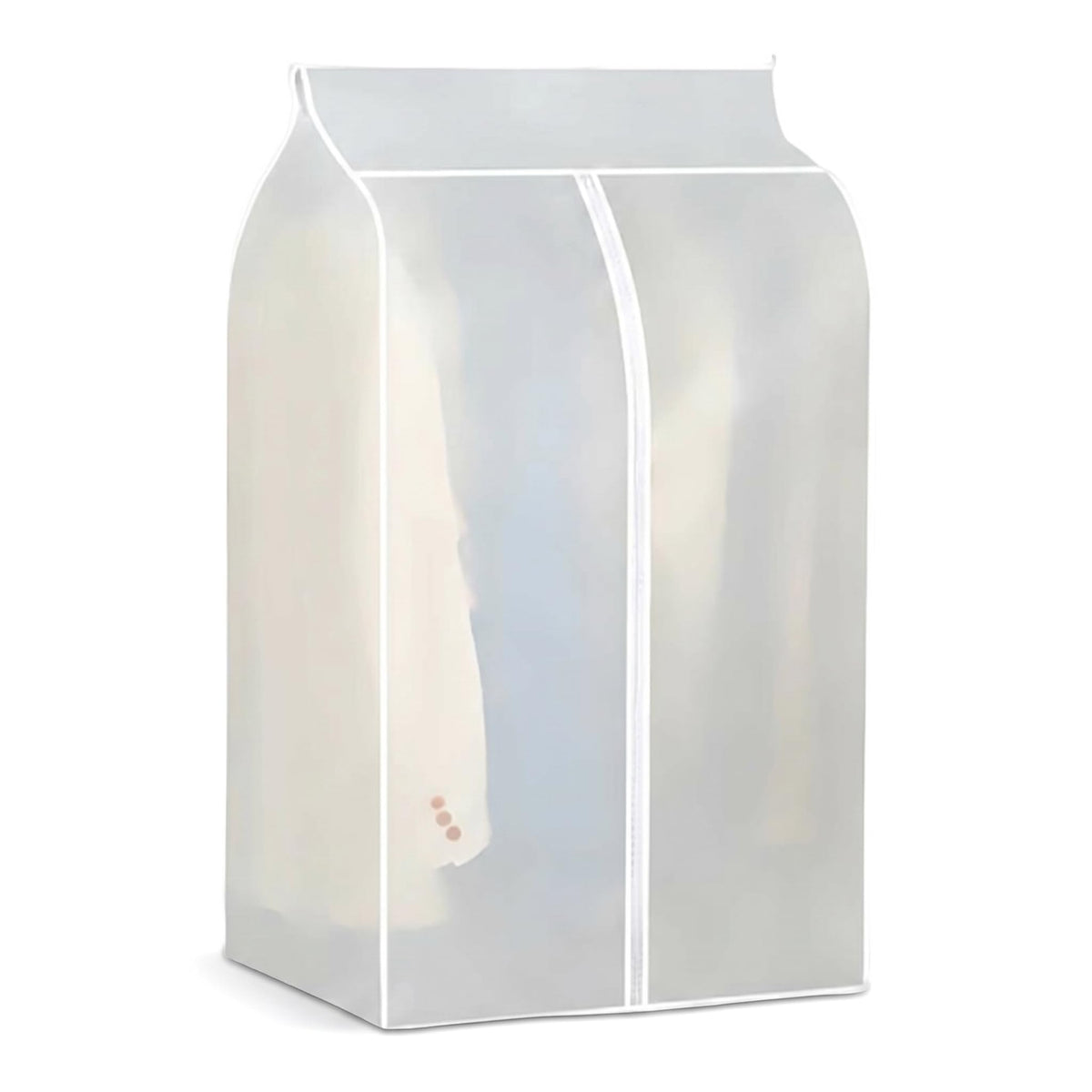 Garment Dust Cover, Thick PEVA Material, Full Zipper Design, Semi-Transparent Frosted, Transparent Wardrobe Hanging Storage Bag for Coats, Suits