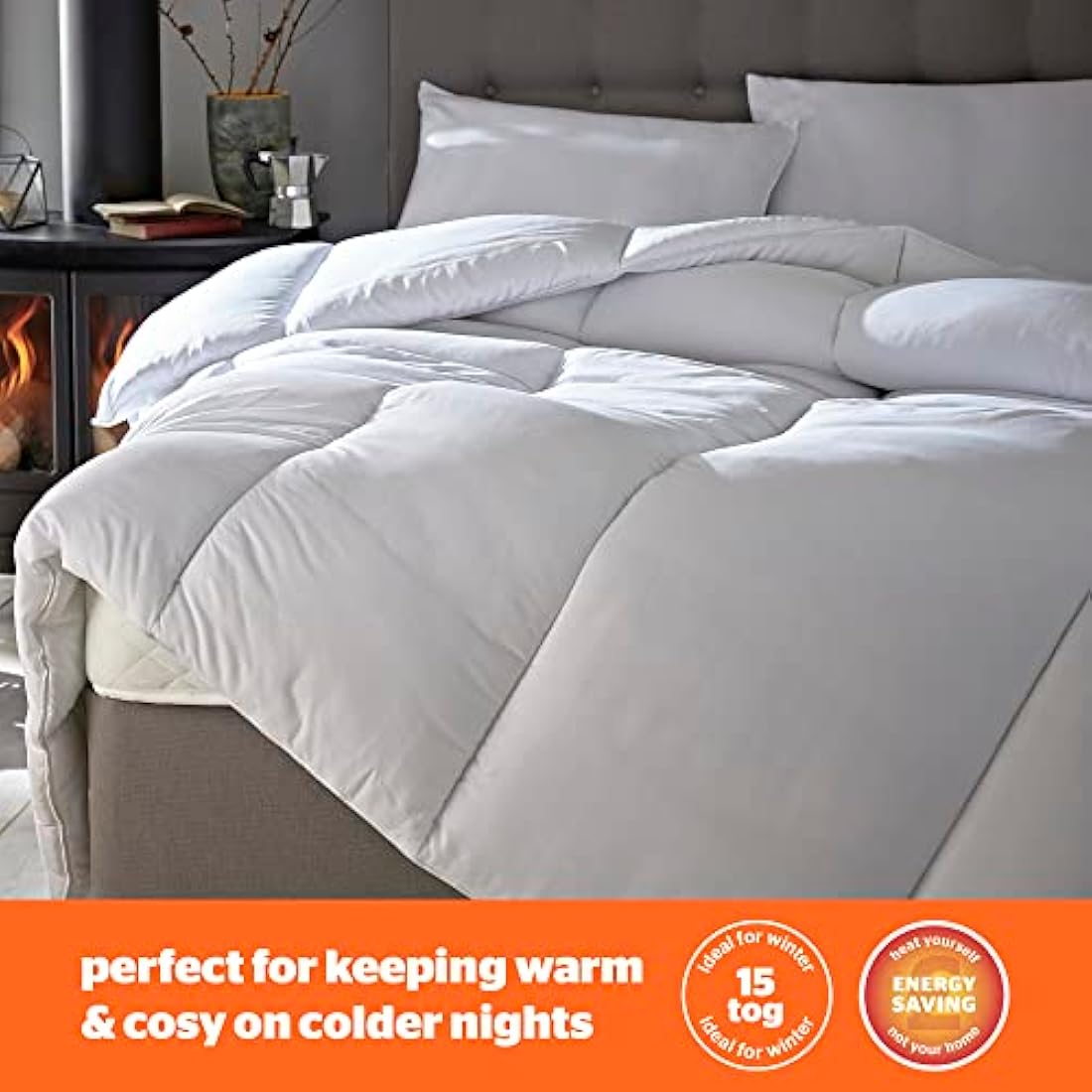 Silentnight Warm & Cosy Super King 15 Tog Winter Duvet – Extra Warm Thick Heavyweight Cosy Winter Quilt Duvet Ideal for Cold Nights – Hypoallergenic and Machine Washable - Super King - 260x220cm