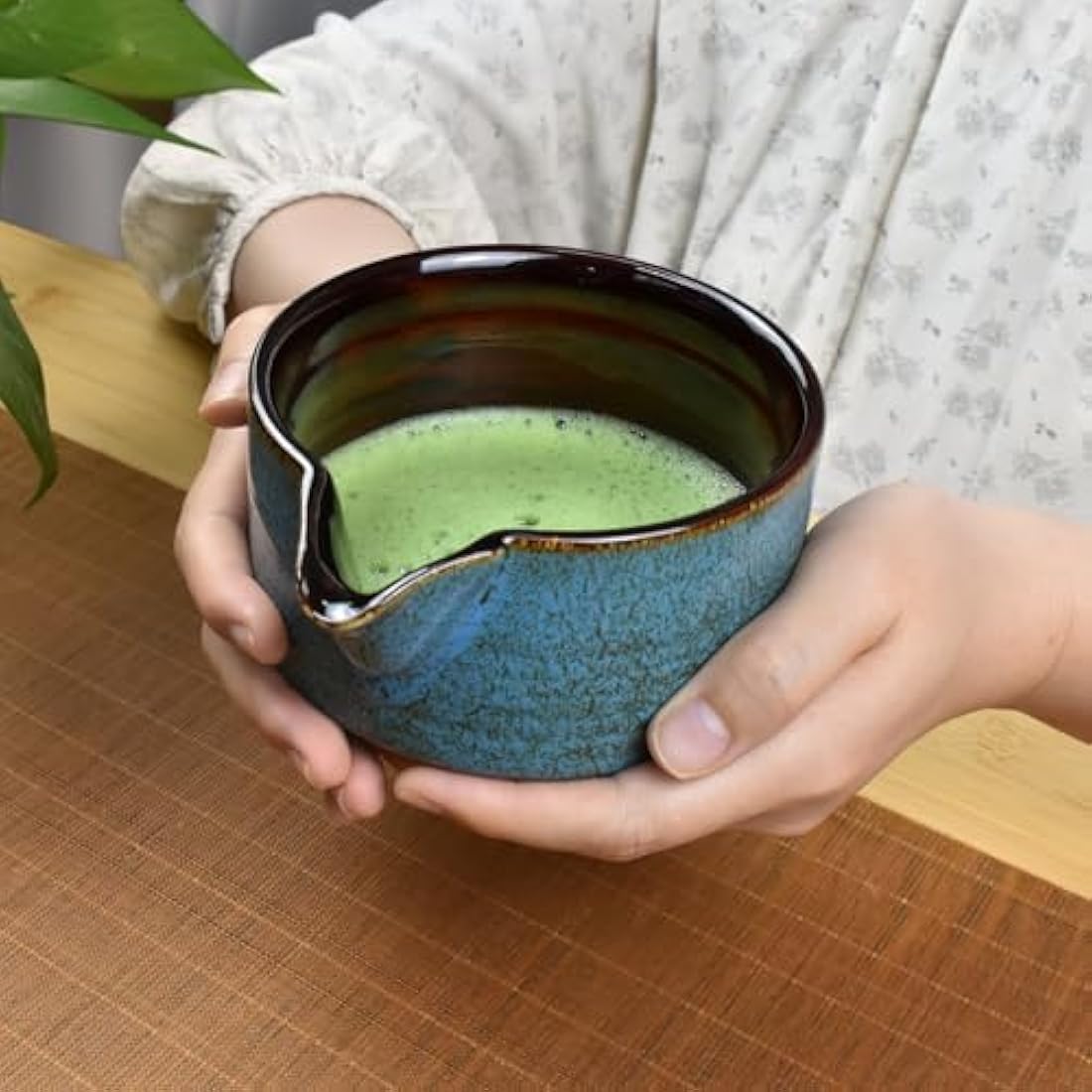 Artcome 7 Pcs Complete Matcha Tea Ceremony Kit - Bowl, Whisk, Scoop, Strainer, Powder, Set for Usucha, Koicha, Matcha Latte (Sapphire)