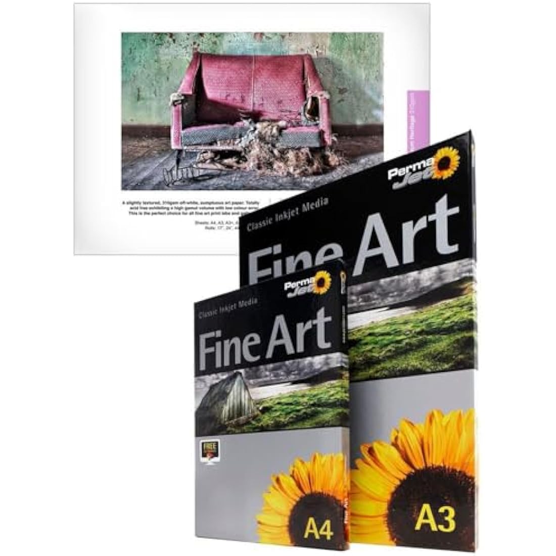 PermaJet Museum Heritage 310gsm | Inkjet Textured Fine Art Printer Photo Paper | Range of Sizes (1, A3)