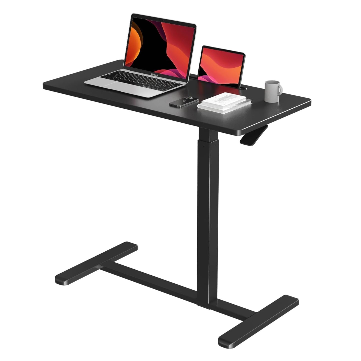 Gibbon Mounts Mobile Standing Desk with Wheels, 80x40cm Overbed Side Table