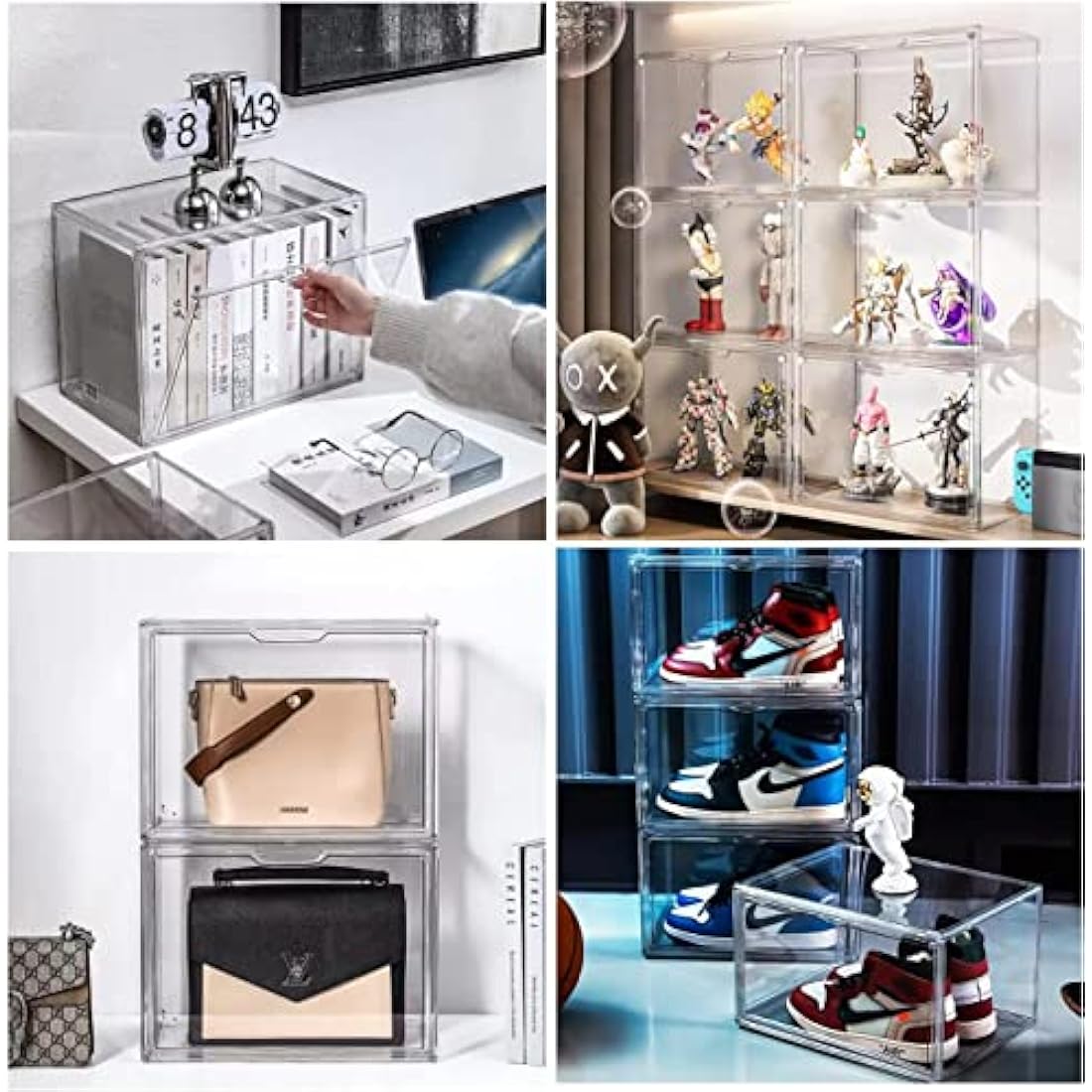 Siyecioa Acrylic Display Case for Collectibles, Transparent Acrylic Display Box with Door, Organizer & Protectors for Pop Figures, Funko Pop、Blind Box、Lego、Minifigure Figurines、Trophy（36×27×27cm）