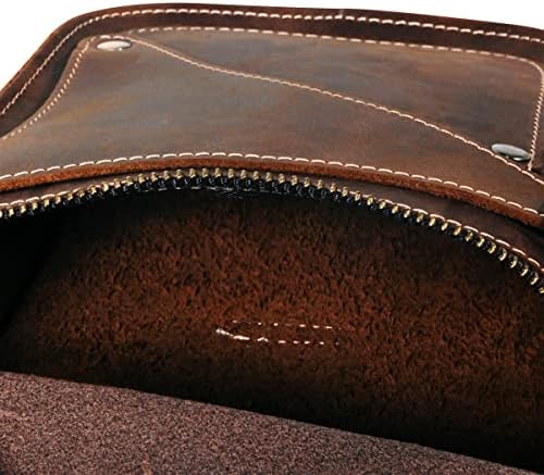 Le'aokuu Mens Genuine Leather Messenger Shoulder Bag Waist Bag Pack Drop Leg Bag Motorcycle 833