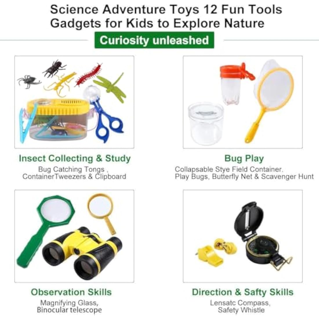 Outdoor Explorer Kit Gifts Toys,Kids Binoculars Set,Outdoor Exploration Set,Best for 8+ Year Old Boy and Girl,Kids Adventure Kit,Children Outdoor Educational Kit(22 PCS)